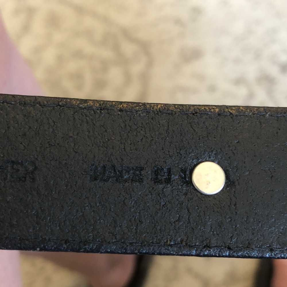 Genuine Black Leather Belt with Decorative Silver Conchas, Buckle, & Keepers, 38 - Picture 8 of 8